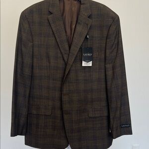 Lauren Ralph Lauren Men's Dark Brown Check Blazer